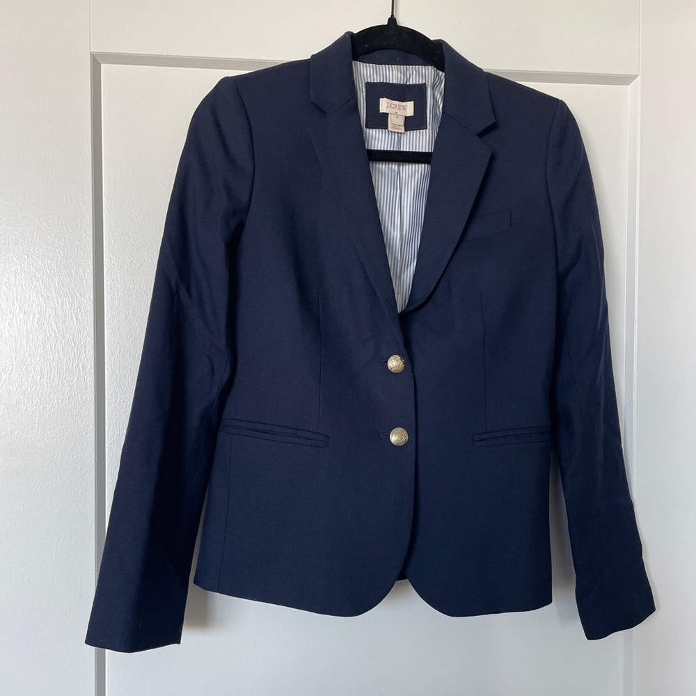 J. Crew Navy Blue Blazer with Metallic Buttons